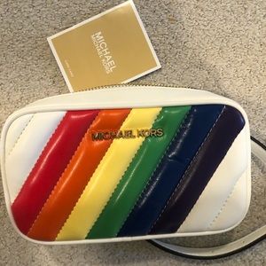 Michael Kors belt/hip rainbow leather purse.  New w/o tags.